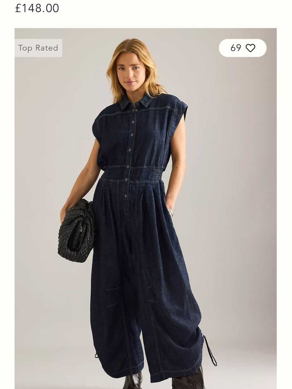 Anthropologie Denim Balloon Jump Suit